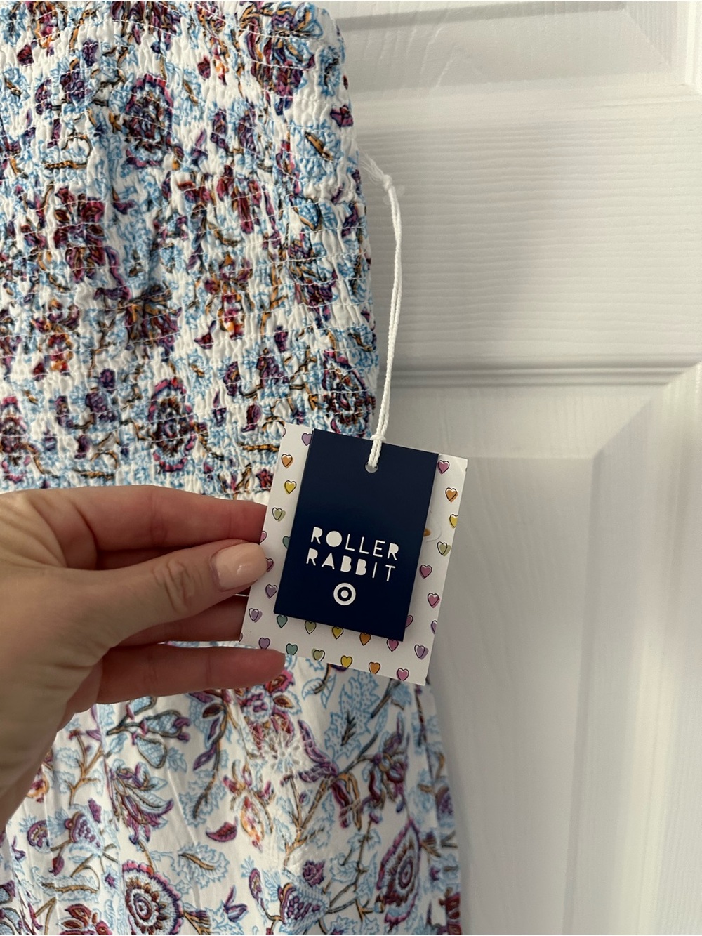 Roberta Roller Rabbit White Maxi Dress with Burgundy & Navy Floral Print - Picture 3 of 8